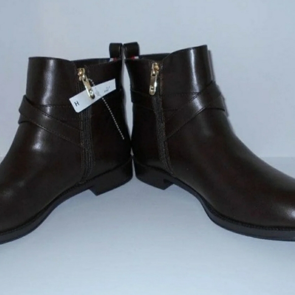 🔥Tommy Hilfiger Brown Ankle Boots New Women's size 10 - Picture 4 of 8